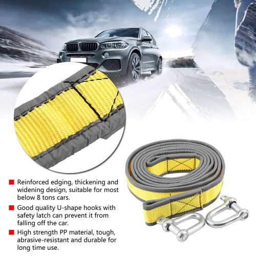 8 tons 4 meters car tow strap pp car trailer towing rope recovery tow strap with