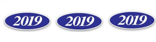 Car dealer oval model year stickers, windshield stickers for car lot