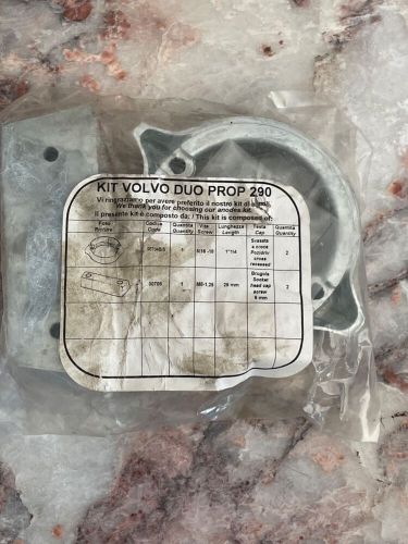 Anode zinc kit volvo 290dp with hardware in polybag #20706 tecnoseal usa