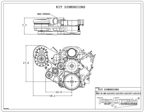 Torqstorm supercharger system  ls1 spacing  base  kit: arp-k-gm-ls1002