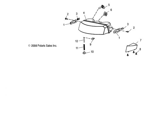 Polaris quartz bulb, hi/lo, 60w/55w, part 2870448