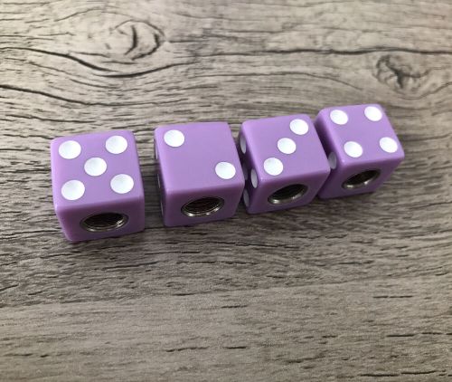 Lavender dice 4x tire wheel valve stem caps bicycle bike motorcycle car truck