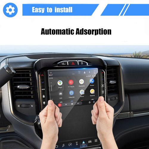 2x car touch screen protector tempered glass 12-inch for 2019-2024 ram 1500 2500