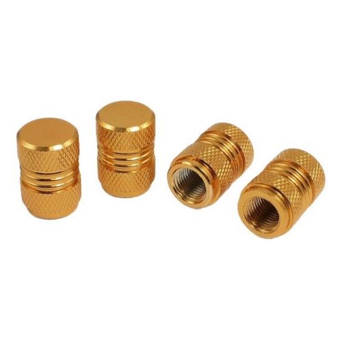 Bicycle tire valve shaft dust caps gold tone 4 piece t7c81917-