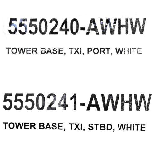 Malibu boat tower bases 5550241-awhw | response txi white (set of 2)