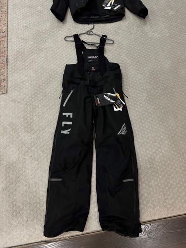 Fly racing carbon snowmobile jacket and bib combo