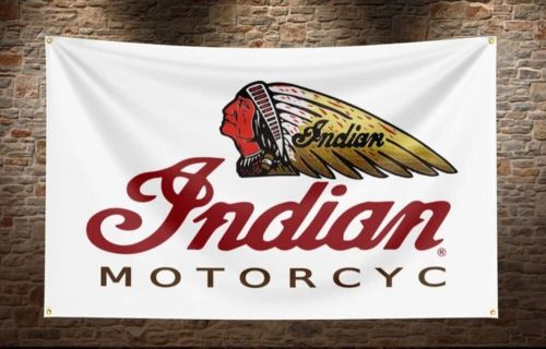 Indian motorcycle workshop/mancave advertising fan flag/banner