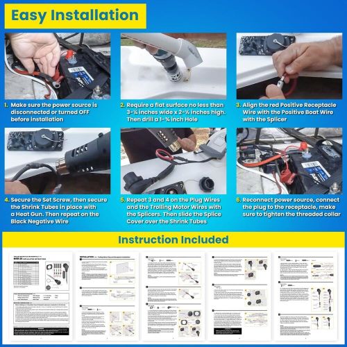 Mkr-27 60 amp circuit breaker &amp; mkr-28 trolling motor plug receptacle for minn