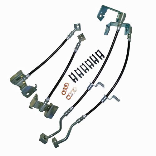 2005-2014 ford mustang front &amp; rear stainless steel brake hose kits with abs ...