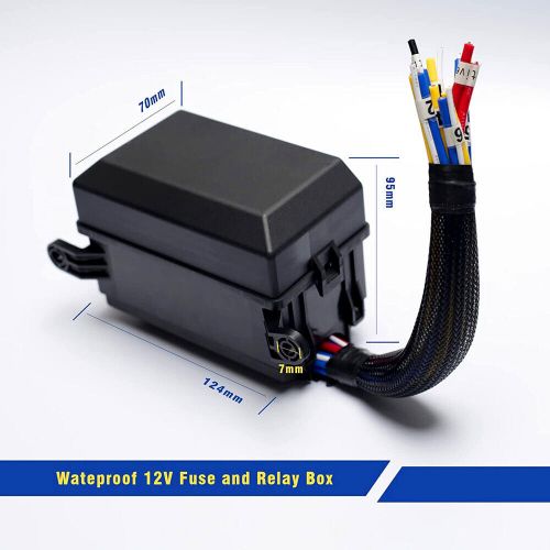 6 way fuse &amp; relay box with pre-wiring for automotive car truck boat marine 12v