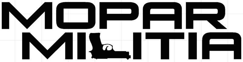 Mopar militia sticker  (2) 9 x 2.15 vinyl decals / stickers