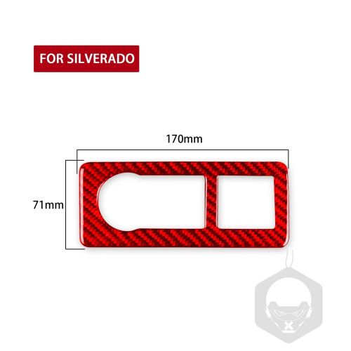 Red carbon fiber headlight switch panel cover for silverado/tahoe/sierra 07-13