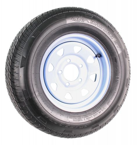 Mounted radial trailer tire rim st175/80r13 175/80r-13 5 lug wheel white spoke