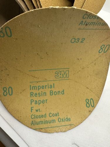 3m stikit imperial resin bond sandpaper 80 grit disc 6&#034; f weight ~100 + bonus!