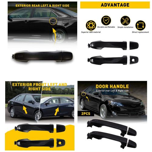 4pcs for 2012-2017 toyota camry door handle smooth black exterior outside set