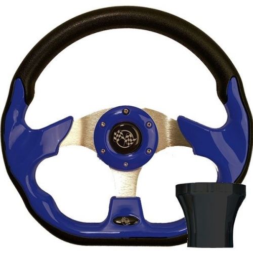 Club car ds golf cart part steering wheel combo adapter blue racer