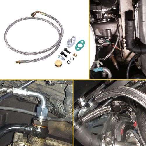 Turbo oil feed line kit t3 t4 t60 t61 t70 1/8 pnt 90 degree 41&#034; exd