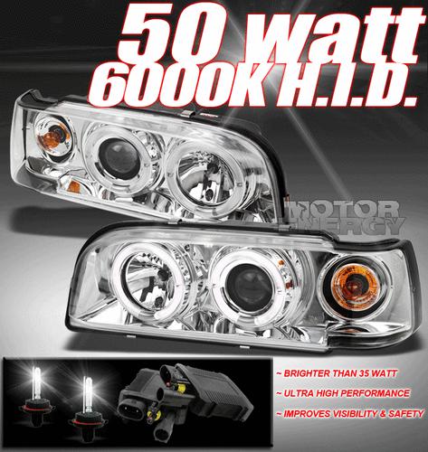 1993-1997 volvo 850 dual halo projector headlight w/50w hid 6000k 1994 1995 1996