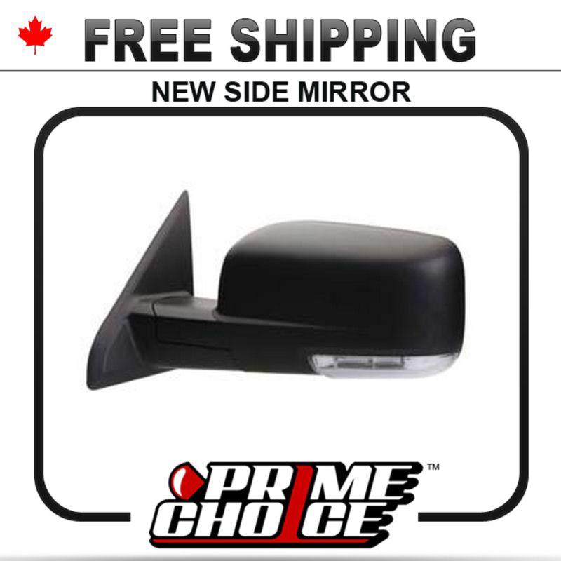 New power heated black driver side view mirror turn signal left door dodge ram