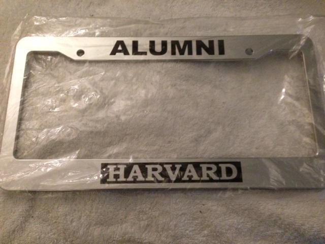 Harvard alumni- chrome license plate frame - license plate frame college qty 2