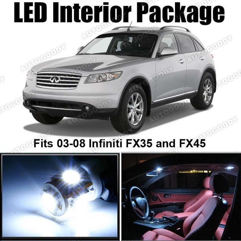 10x white led lights interior package for infiniti fx35