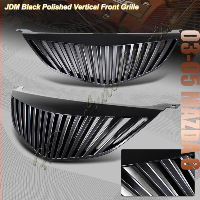 2003-2005 mazda 6 jdm abs plastic black finished vertical front bumper grille