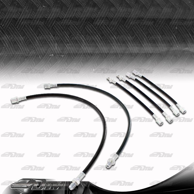 3 / 5 / 7 series bmw e32 e34 e36 front & rear stainless steel brake lines black