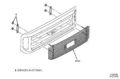 4c3z8200eaa grille assy radiator 04 f350sd