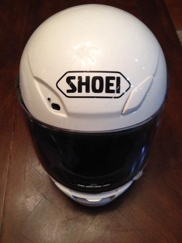 White shoei rf-1000 motorcyle helmet dot approved used