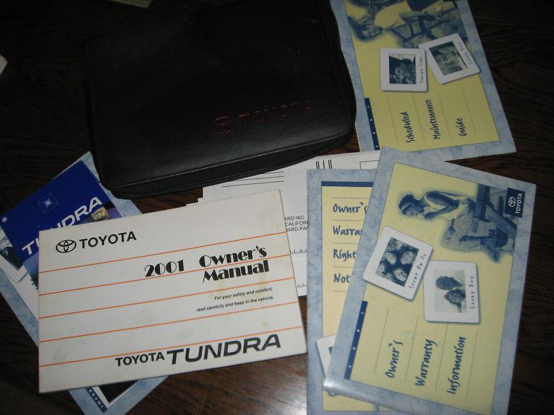 01 toyota tundra owners manual / handbook / guide  package