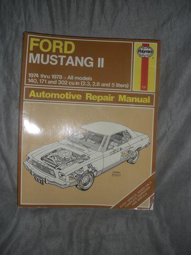 Haynes ford mustang ii 1974 thru 1978 all models automotive repair manual
