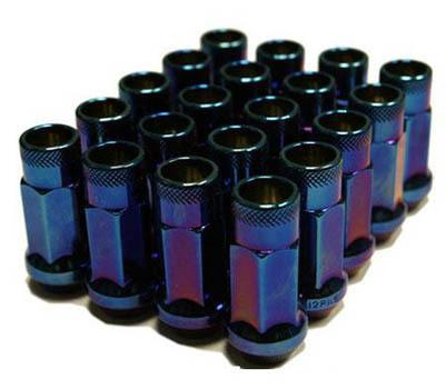 Muteki sr48 open ended lug nuts burned blue 12 x 1.50 32906un