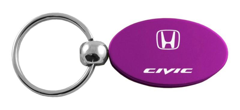 Honda civic purple oval keychain / key fob engraved in usa genuine