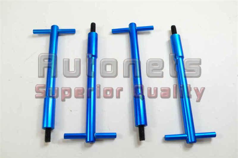 Aluminum valve cover t-bar wing nut bolts blue 1/4-20 hold down sbc bbc chevy