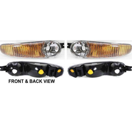 01-06 yukon denali bumper signal parking running light lamp left+right pair new