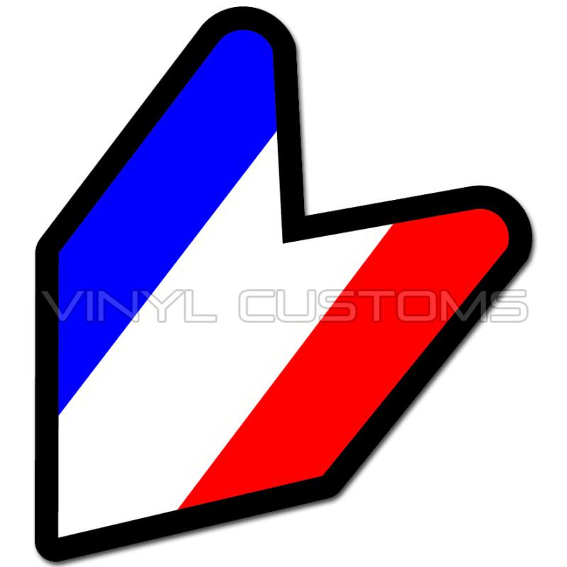 4" france wakaba leaf flag decal sticker jdm a+