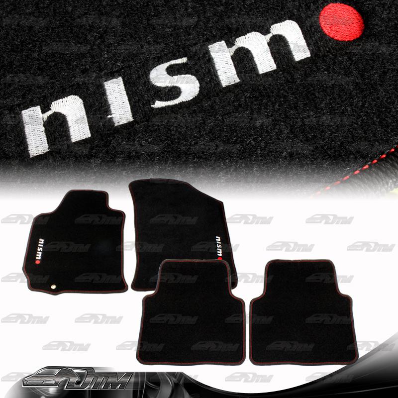2007-2012 nissan altima nismo style non skid backing black nylon floor mats