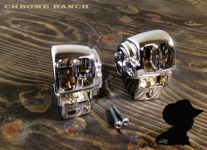  harley-davidson oem# 70223-96c show chrome touring switch housings