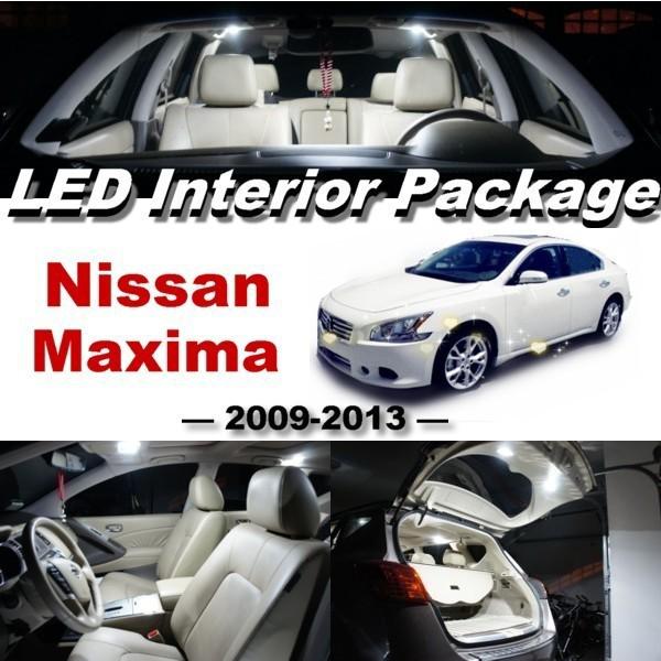 9 x xenon white led lights interior package kit for 2009 - 2013 nissan maxima