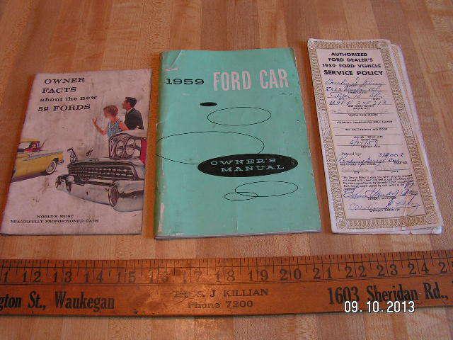 1959 ford original owner's / owners manual + bonus items!