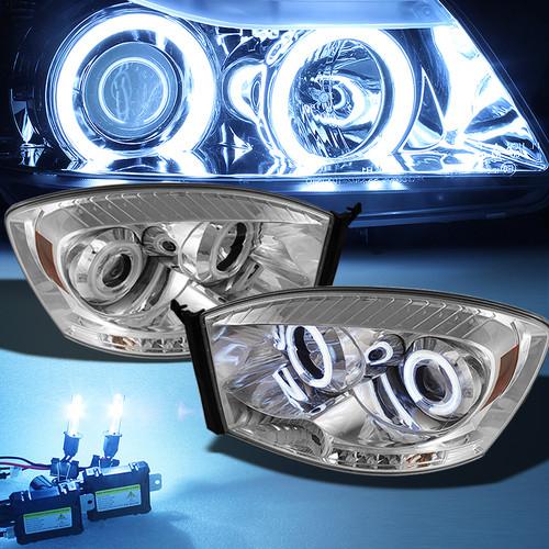 8000k slim xenon hid+ 06-08 dodge ram dual ccfl halo projector led headlights