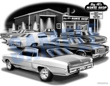 Monte carlo 70, 72 muscle car art auto print   ** free usa shipping **