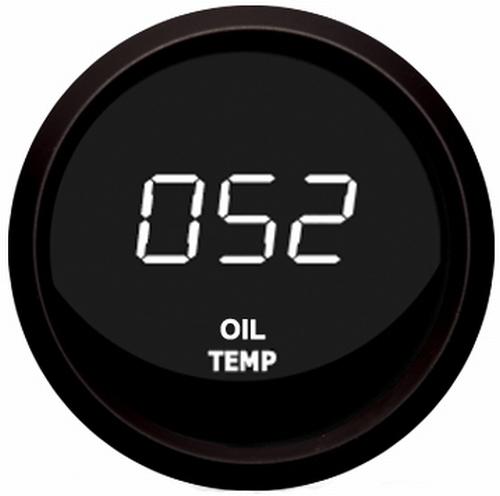 Digital oil temperature gauge white / black bezel intellitronix m9108-w usa