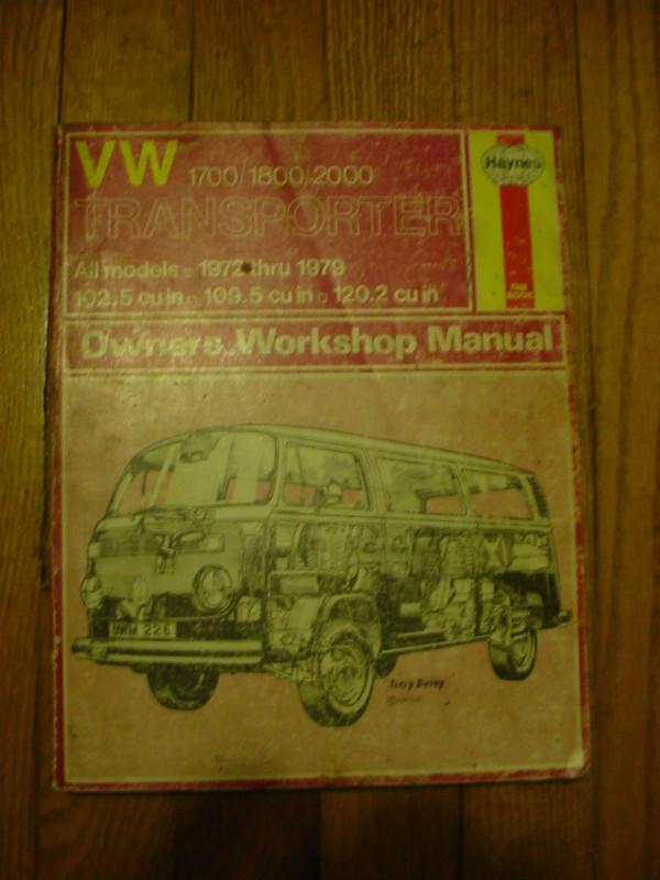 Haynes manual vw volkswagen 1700 1800 2000 transporter all models 1972 to 1979