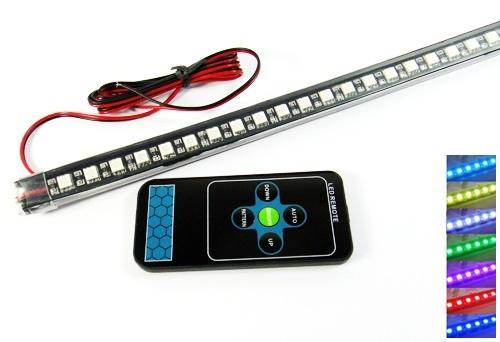 7 color 48 rgb led light strip scanner flash knight rider strobe car under hood