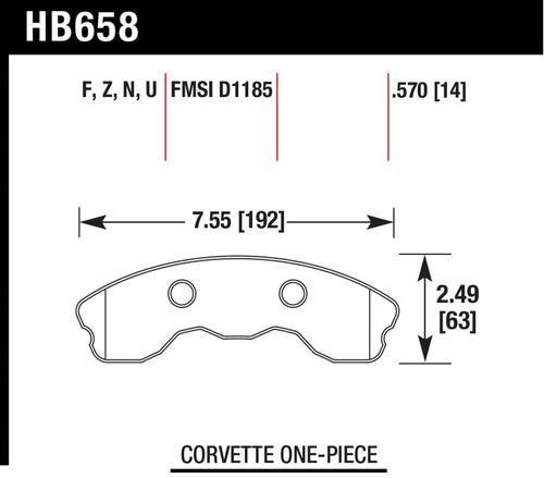 Hawk performance hb658n.570 disc brake pad 06-13 corvette corvette (canadian)