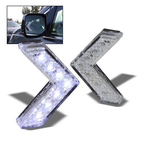 Side mirror 7 blue led sequential turn signal arrow indicator+3m tape set new