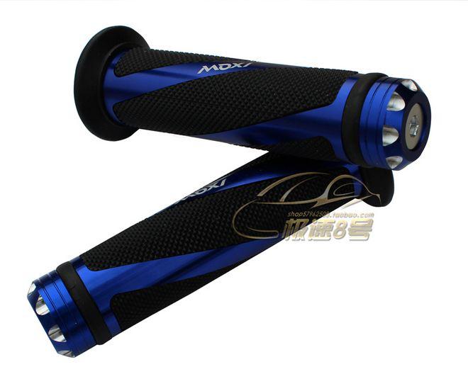 2 x blue aluminum rubber gel hand grips handlebar for yamaha motorcycle 7/8" new