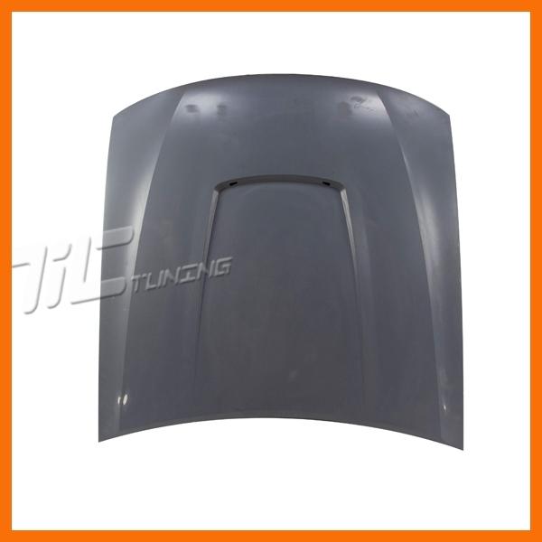 2003-2004 ford mustang base hood smc fiberglass panel black smooth w/o air scoop