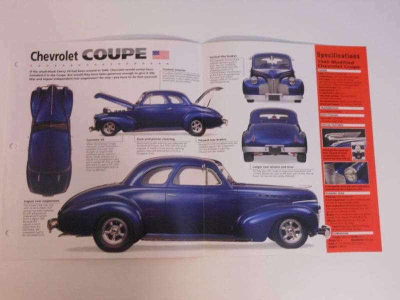 1940 chevrolet coupe imp brochure exc cond hot rods street machines group 8 #10